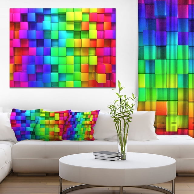 Design Art Rainbow of Colorful Boxes Canvas Print