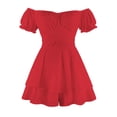 thumbnail image 2 of GDREDA Plus Size Jumpsuit for Women Solid Color Ruffle One Shoulder Neck Short Sleeve Strap Jumpsuit Shorts E,XL, 2 of 4