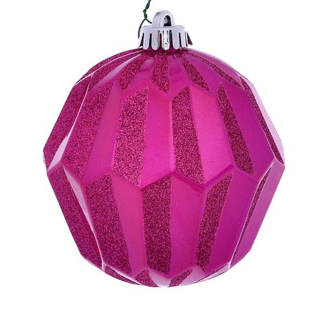 Vickerman MC190870D Boule Facettée Pailletée Fuchsia 5 Po. - 3 par Sac