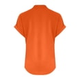 thumbnail image 4 of Timegard Plus Size Tops for Women Cotton Linen V-Neck Button Short Sleeve Tee Casual Loose Shirts Tops, 4 of 5