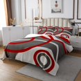 thumbnail image 3 of Erosebridal Abstract Striped Coverlet Set Queen, Modern Geometric Bedding Set, Circle Swirl Decor, 3-Piece, 3 of 5