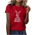 thumbnail image 1 of Tauxra Hauts d'Été à Manches Courtes pour Femmes, T-Shirts à Col Rond pour Femmes, Blouse T-Shirt Décontractée à Imprimé de Pâques, 1 of 5