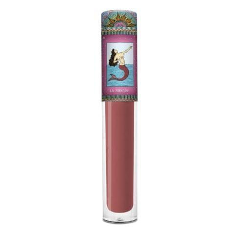 Yuya Matte Liquid Lipstick 'La Sirena' featuring a smooth, matte finish in an intense, long-lasting color. The lipstick is housed in a unique container with an exclusive design lid showcasing a mermaid illustration, adding a collectible and sophisticated touch.