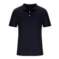 thumbnail image 3 of Men Casual Solid Turndown Pullover Button Short Sleeve Blouse Tops, 3 of 6
