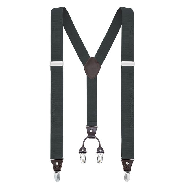 Buyless Fashion Suspenders for Men - 48" Elastic Adjustable Straps 1 1/4" - Y Shape