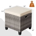 thumbnail image 4 of Costway Lot de 2 Poufs de Patio en Rotin avec Coussins, Repose-Pieds, Table, Beige, 4 of 10