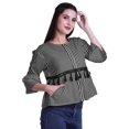 thumbnail image 3 of Moomaya Hauts Boho Coton Décontractés Amples Blouses Haut d'Été Col Rond T-Shirt, 3 of 4
