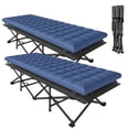 thumbnail image 1 of Outsunny Ensemble de 2 Lits de Camp avec Coussin, Lits Pliants Extra Larges de 32 Pouces, Bleu, 1 of 10