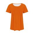 thumbnail image 4 of AherBiu Tuniques pour Femmes Amples Décontractées à Manches Courtes Couleur Unie Confortables d'Été à Col Rond Blouse T-Shirts, 4 of 7
