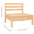 thumbnail image 4 of vidaXL Garden Middle Sofas 4 pcs Solid Pinewood, 4 of 4
