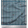 thumbnail image 1 of Soimoi Blue Heavy Satin Fabric Triangle Geometric Printed Fabric 1 Yard 54 Inch Wide, 1 of 3