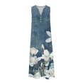 thumbnail image 5 of Cadeaux pour la Fête des Mères, Kcavykas Robe Maxi Bohème, Robe Décontractée d'Été pour Femme à Design Graduel Sans Manches à Encolure en V Longue, 5 of 5