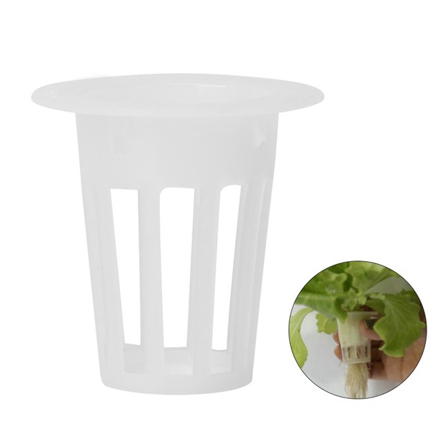 Hydroponics Pot, 100Pcs Fix Seedlings Soilless Plant Pot, Black Soilless Cultivation For Garden Containers Breeding Varieties Protect Roots White
