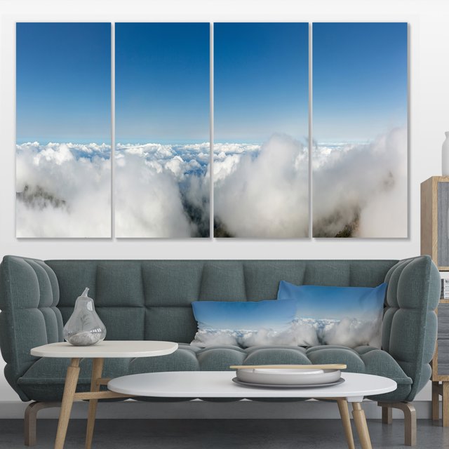 Bright Blue Sky above Clouds - Contemporary Landscape Canvas Art