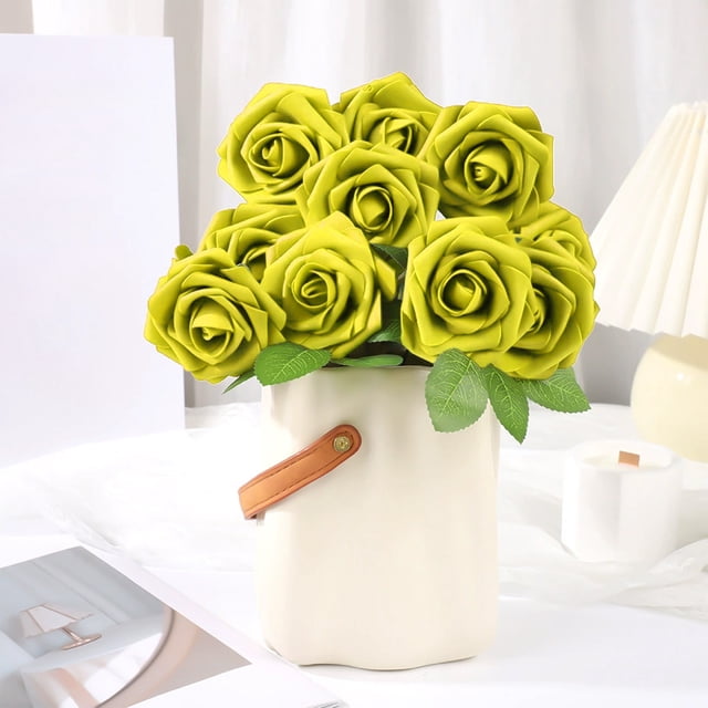25Pcs Realistic Foam Roses – Non-Fading Artificial Flowers with Stems for Wedding Bouquets, Valentine’s Decor & Bridal Shower Arrangements
