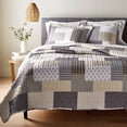 thumbnail image 1 of Mainstays All in One Lightweight Quilt Set and Sheet Set -7 Piece, Queen, Grey Patchwork, 1 of 13