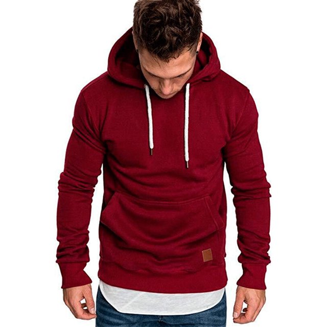 Sweat à Capuche pour Hommes Automne Hiver Slim Pull à Manches Longues Mode Urbaine
