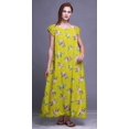 thumbnail image 4 of Bimba Printed Long Maxi Dress For Women Rayon Sleepwear Short Sleeve Nightgown, 4 of 4