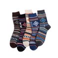 thumbnail image 4 of XZNGL Cozy Socks for Men 5Pairs Men Warm Winter Socks Retro Print Thick Knit Cozy Middle Tube Socks Winter Socks for Men Thick Socks for Men Men Warm Socks Tube Socks Men, 4 of 4