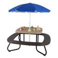 thumbnail image 1 of Costway Table de Pique-Nique pour Enfants Table d'Activités Extérieure avec Parasol Ajustable et Pliable Brun, 1 of 10