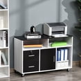 thumbnail image 2 of HOMCOM Printer Stand Office Mobile Cabinet Organizer w/ Castor Drawer Black, 2 of 10
