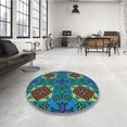 thumbnail image 4 of Ahgly Tapis d'Intérieur Lavable en Machine Carré Transitionnel Vert Mer Clair, 5 Pieds Carré, 4 of 7