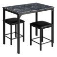 thumbnail image 1 of Patiojoy 3PCS Counter Height Table Set 2 Chairs Bar Dining Room Faux Marble Black, 1 of 7