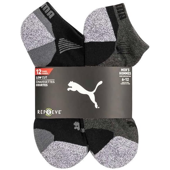 Puma Men’s Repreve Athletic Sock, 12-pair (Black)