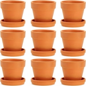 9 Packs, 3inch Small Terracotta Pots With Saucers For Succulents, Clay Flower Planters With Drainage Holes For Indoor, Outdoor Plants, Cactus, Arts And Crafts Projects
