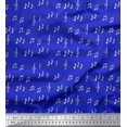 thumbnail image 1 of Soimoi Blue Cotton Cambric Fabric Notes Musical Instrument Print Fabric by Yard 42 Inch Wide, 1 of 1
