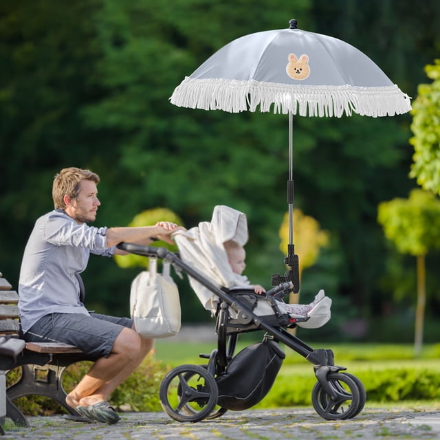 PRETXORVE Toddler Parasol Parasol With Clamp Adjustable Protection Clip For Sun Shade Trolley Beach Wheelchair Travel