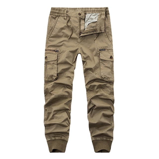 RXIRUCGD Salopette Délavée à Multiples Poches pour Homme, Pantalon Décontracté d'Extérieur, Kaki, Taille : 2TG