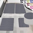 thumbnail image 1 of Dvkptbk Memory Foam Bath Mat 5 Set Bathroom Rugs For 5 Pcs Toilet Mats Universal Soft Comfortable Water Absorption Non-Slip Thick Machine Washable Easier To Dry Dark, 1 of 8