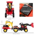thumbnail image 3 of Aosom 3 in 1 Kids Ride On Excavator Toy with 6 Wheels, Bulldozer with Controllable Cargo Trailer & Easy Pedal Controls, 3 of 10