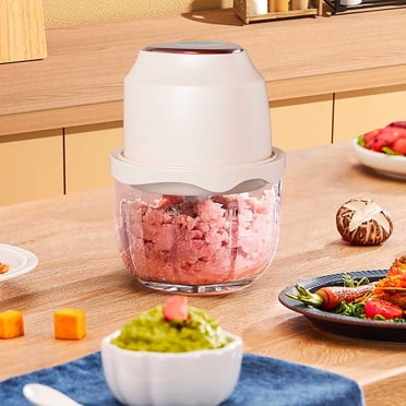 EGNMCR Ensemble d'Ustensiles de Cuisine, Hachoir à Viande Domestique Entièrement Automatique, Robot Culinaire Multifonction Petit Électrique pour Garniture et Viande Hachée et Machine pour Aliments Complémentaires Hachoir à Viande