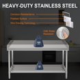 thumbnail image 4 of 24x48 In Stainless Steel Folding Work Table with Backsplash NSF Heavy Duty Commercial Prep Table with Adjustable Undershelf for Kitchen Restaurant Garage and Workshop, 4 of 7