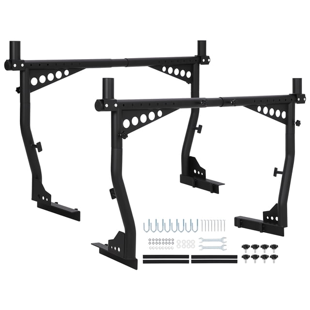 Yiwa 1000 lbs Universal Pickup Truck Ladder Rack, Adjustable 35"–67" Rust-Proof Roof Rack for F150, Silverado, Ram—Pair