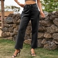 thumbnail image 1 of Mefallenssiah Spring and Summer New Women'S Button Split Solid Fashion Casual Jeans Pants, 1 of 1