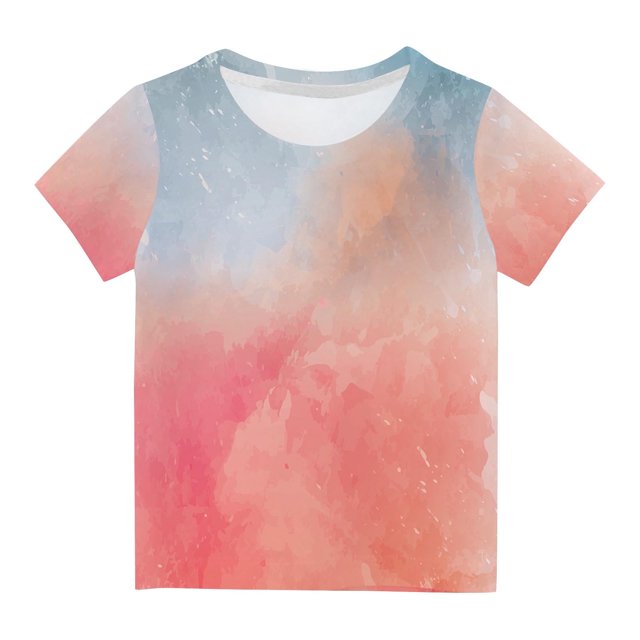 Plebaso T-Shirt à Manches Courtes pour Bébés Garçons Filles, Couleur Dégradée, Col Rond, Haut, Vêtements d'Été pour Bébé