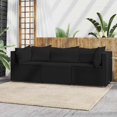thumbnail image 2 of vidaXL 3 Piece Garden Lounge Set with Cushions Black Poly Rattan, 2 of 5
