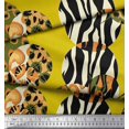thumbnail image 2 of Soimoi Yellow polyester Crepe Fabric Leopard & Wild Animal Skin Printed Fabric 1 Yard 42 Inch Wide, 2 of 3