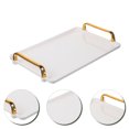 thumbnail image 3 of Plastic Tea Serving Tray With Handles Large Modern Coffee Table Rectangle Tray, 3 of 7
