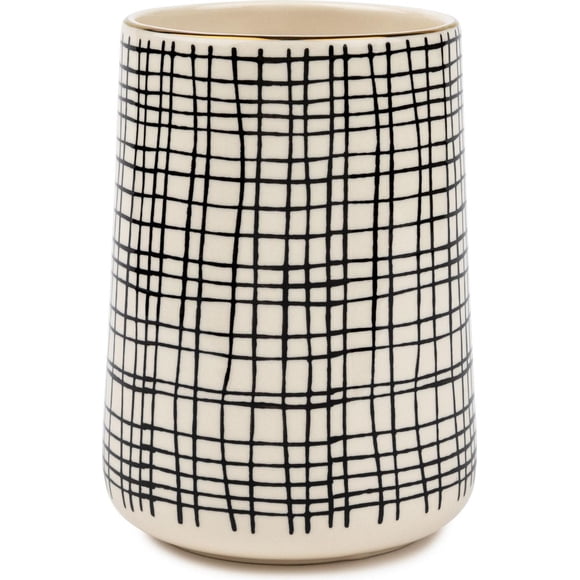 Thyme & Table Ceramic Utensil Holder, Cross Grid