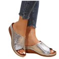 thumbnail image 4 of LSLJS Sandales de Plage à Talon Compensé à Bout Ouvert Style « Fish Mouth » avec Motif de Pierre, Mode et Décontractées pour Femmes, Nouvelles d'Été, Semelle Épaisse, Chaussures pour Femmes, Cadeaux pour Femmes, 4 of 5