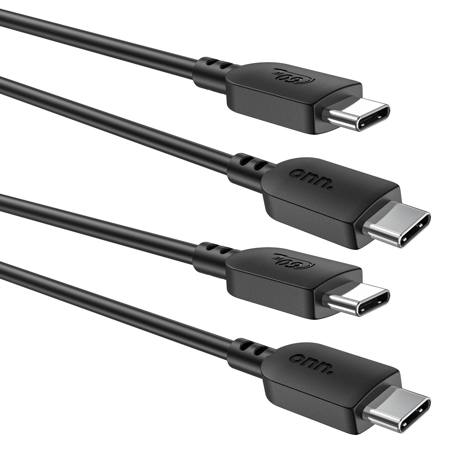 Onn. 2-Pack 6 FT/1.8 m USB 60W Certified USB-C to USB-C Cable