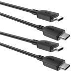 Onn. 2-Pack 6 FT/1.8 m USB 60W Certified USB-C to USB-C Cable