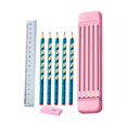 thumbnail image 1 of Harpily Stationery Kit Includes 5 X Pencils Eraser Ruler Compact Abs Pen for Case Closure for Students Pencil Eraser Set for Pencil Eraser Set Gift One Size Multi-Color, 1 of 9