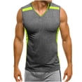 thumbnail image 1 of Styesk Tank Tops Men Fashionable Men's Spliced Solid Color Sports And Casual Round Neck Top, 1 of 7