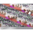 thumbnail image 3 of Soimoi Green Poly Georgette Fabric Car & Pine Tree Nature Printed Fabric 1 Yard 42 Inch Wide, 3 of 5