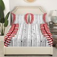 thumbnail image 3 of Erosebridal Rustic Rugby Sheet Set Twin, Old Barn Door Bedding Sets Twin Size, Farmhouse Room Decor, 3 Pieces, 3 of 7